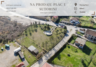Pogled sa urbanizovanog placa u Sutorini, slikano iz drona, pored magistrale Dubrovnik - Herceg Novi, blizu Igala i granice sa Hrvatskom